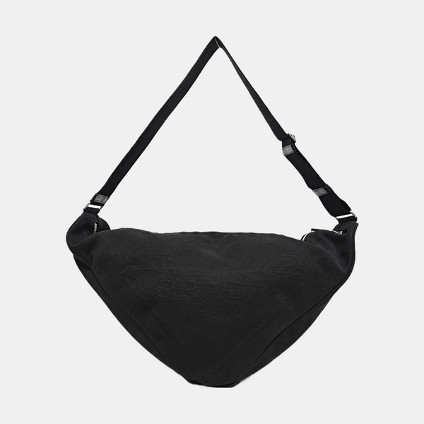 Authenticated pre-owned  Triangle Canvas Black - Shoulder Bag at Looply