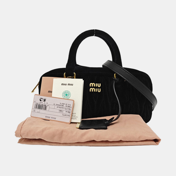 Arcadie Matelassé Small Velvet Black