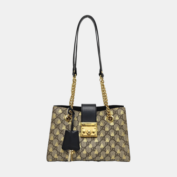 Padlock Small Monogram Coated Canvas Beige
