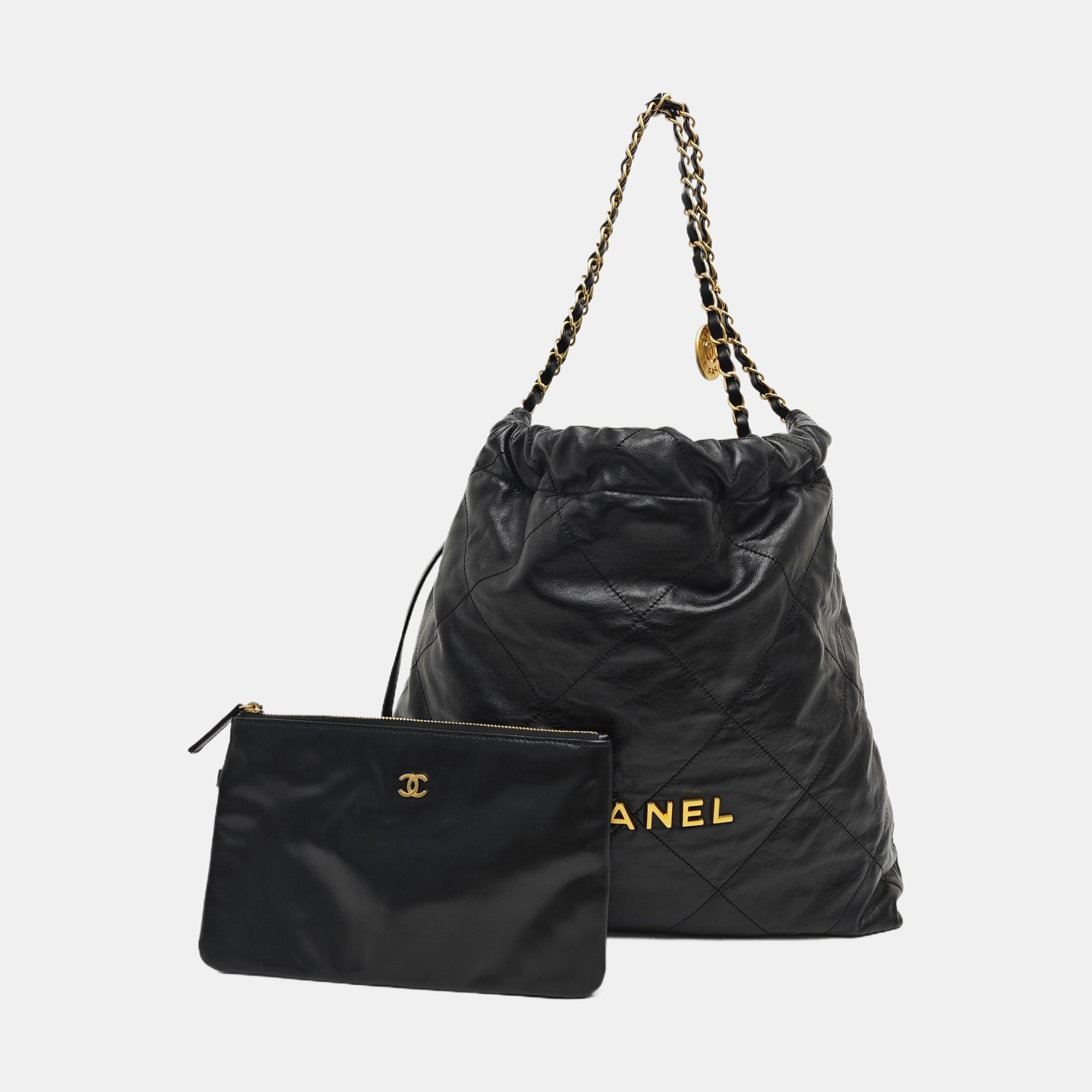 CHANEL 22 Small Quilted Calfskin Black