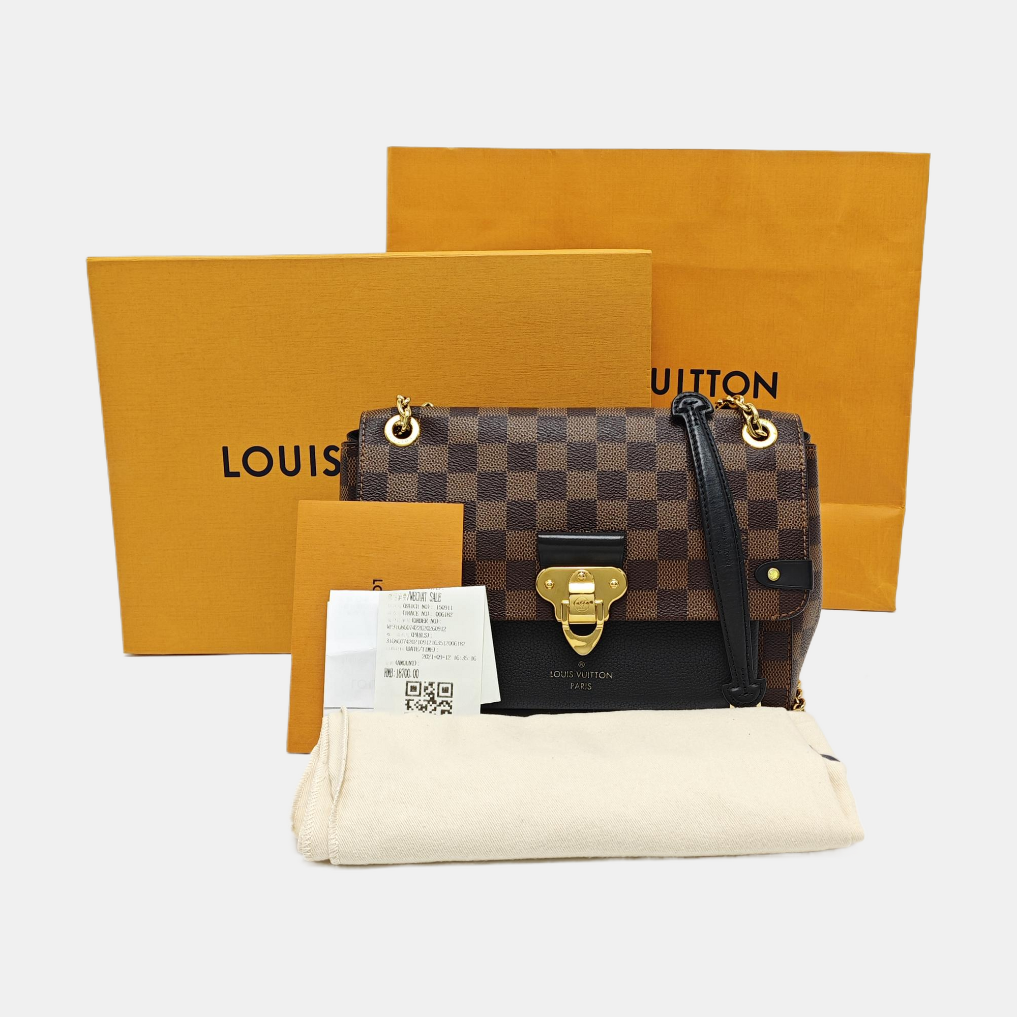 VAVIN PM Damier Ebene Coated Canvas Brown
