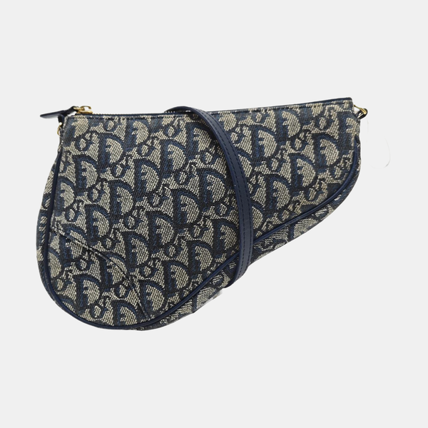 Saddle Mini Oblique Canvas Blue