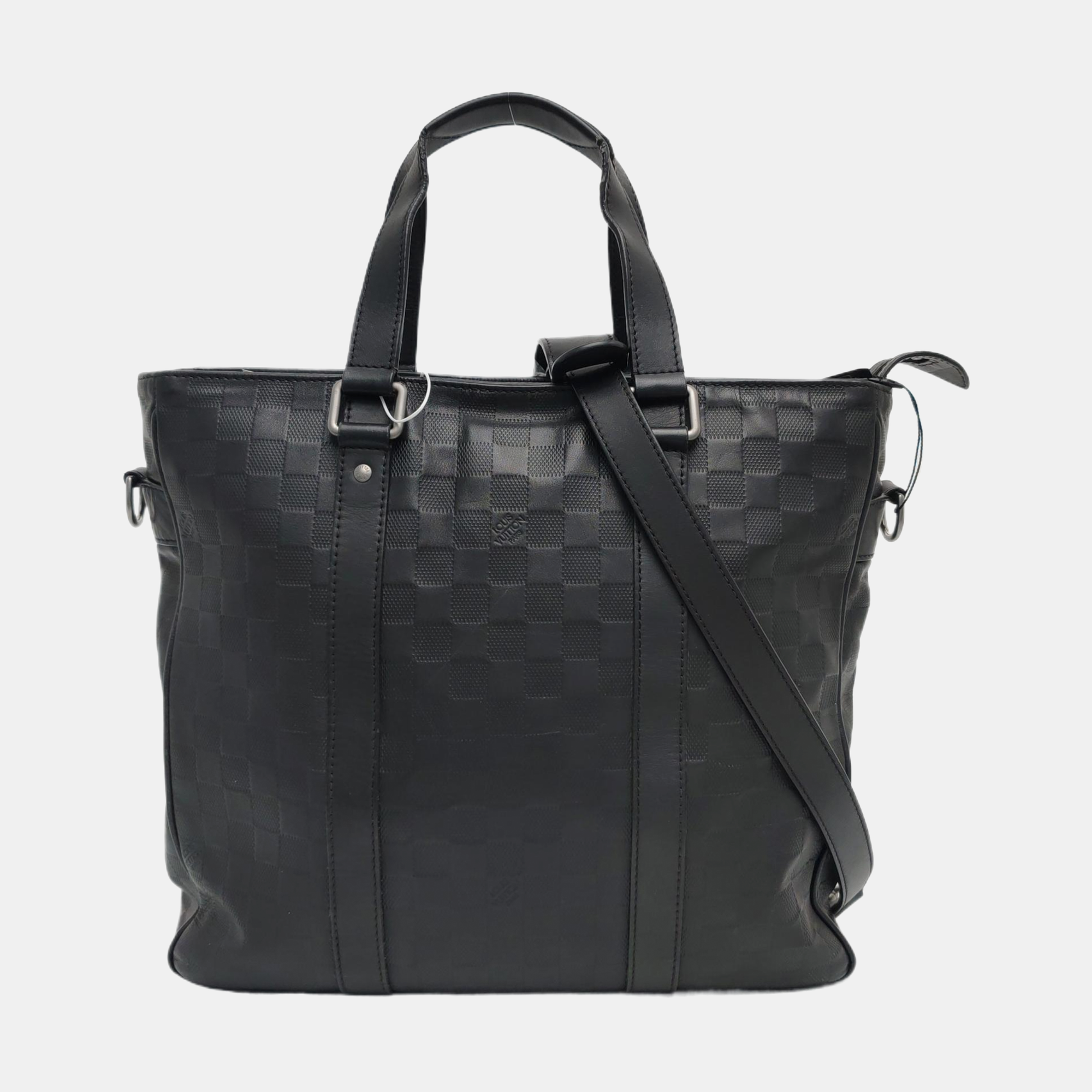 TADAO PM Damier Graphite Piel de Becerro Negra