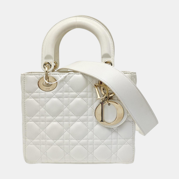 Lady Dior Small Cannage Lambskin White