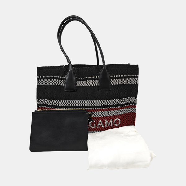 Fabric Top Handle Bag Large Gray