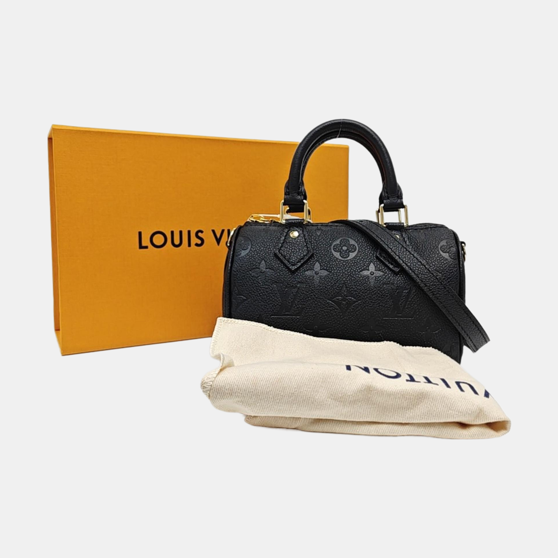 SPEEDY Nano Monogram Calfskin Black