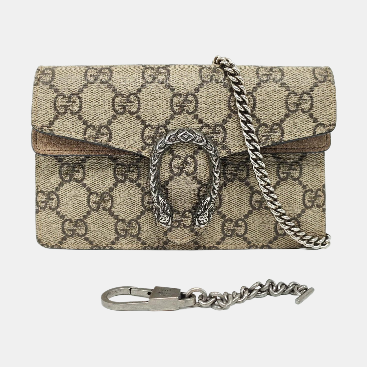 Dionysus Super Mini Monogram Coated Canvas Beige