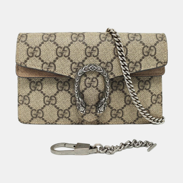Dionysus Super Mini Monogram Coated Canvas Beige