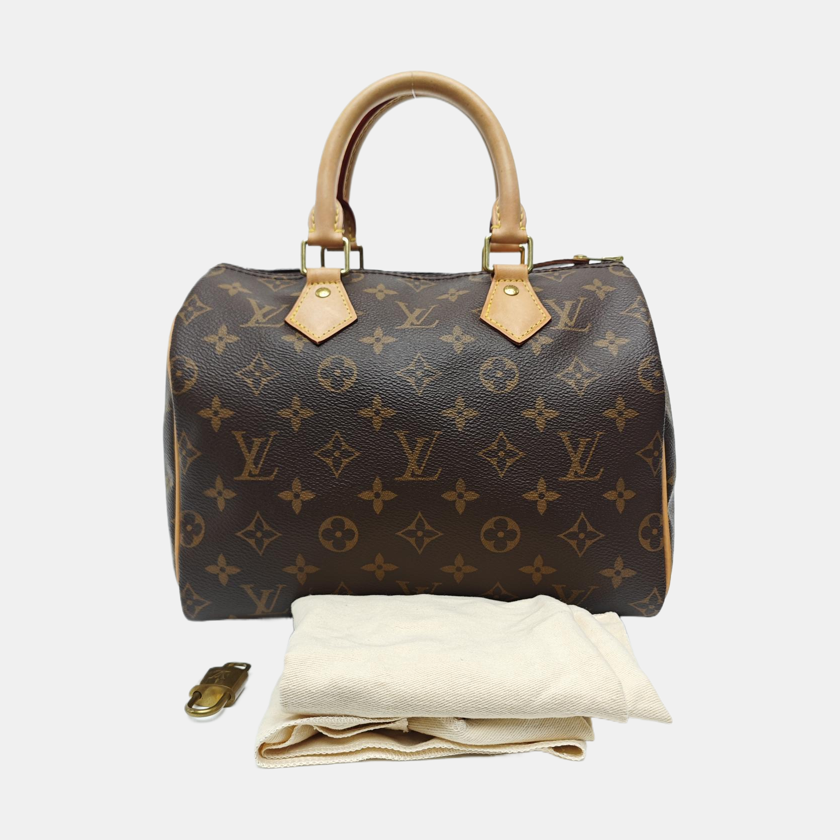 SPEEDY 25 Monogram Coated Canvas Brown
