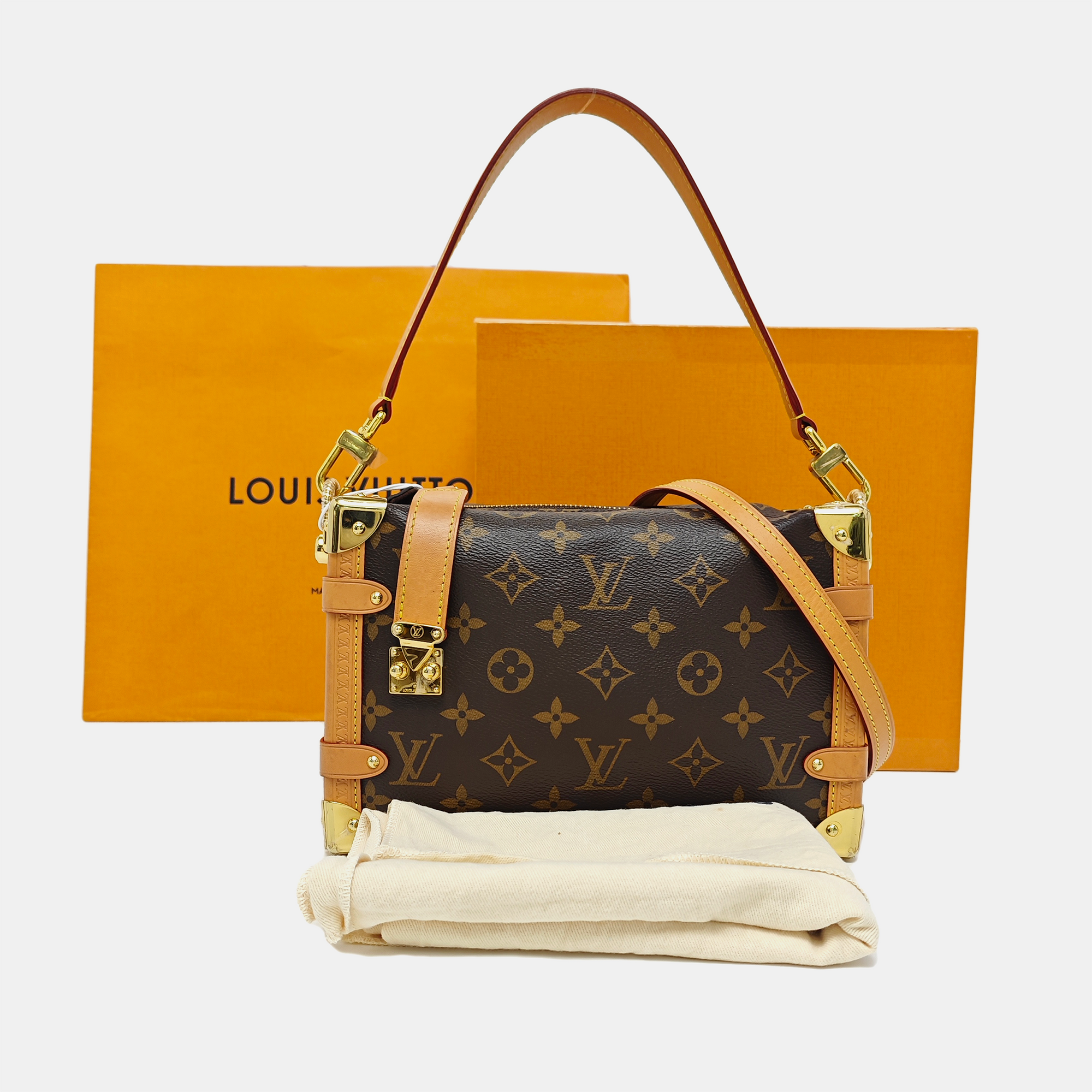 SIDE TRUNK MM Monogram Coated Canvas Brown
