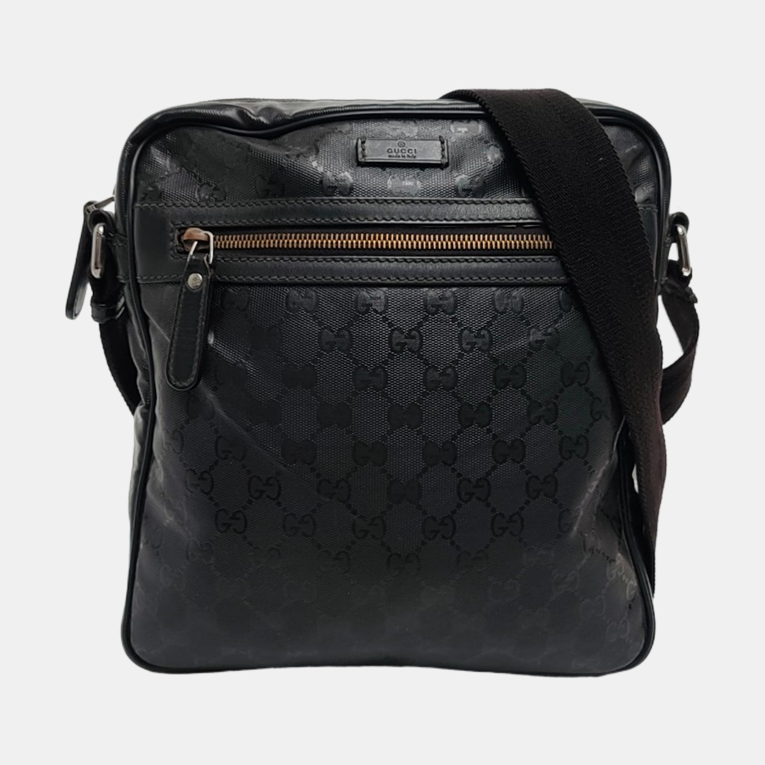 GG Imprime Messenger Monogram Coated Canvas Black