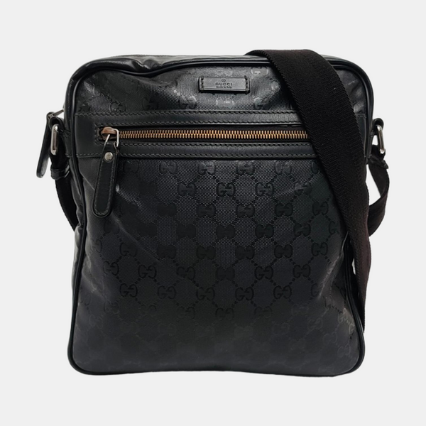 GG Imprime Messenger Monogram Coated Canvas Black