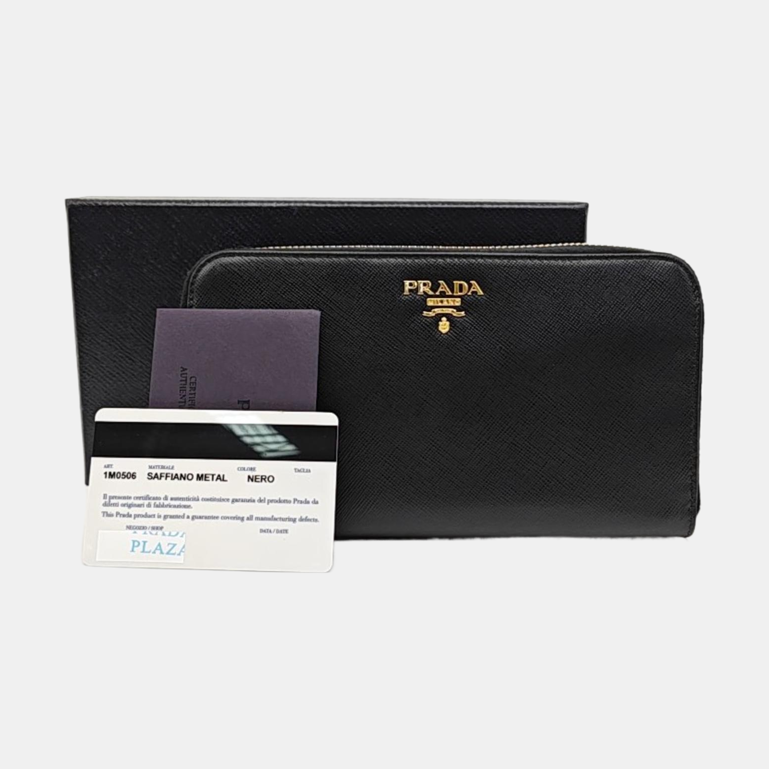 Zippy Wallet Saffiano Calfskin Black Wallet