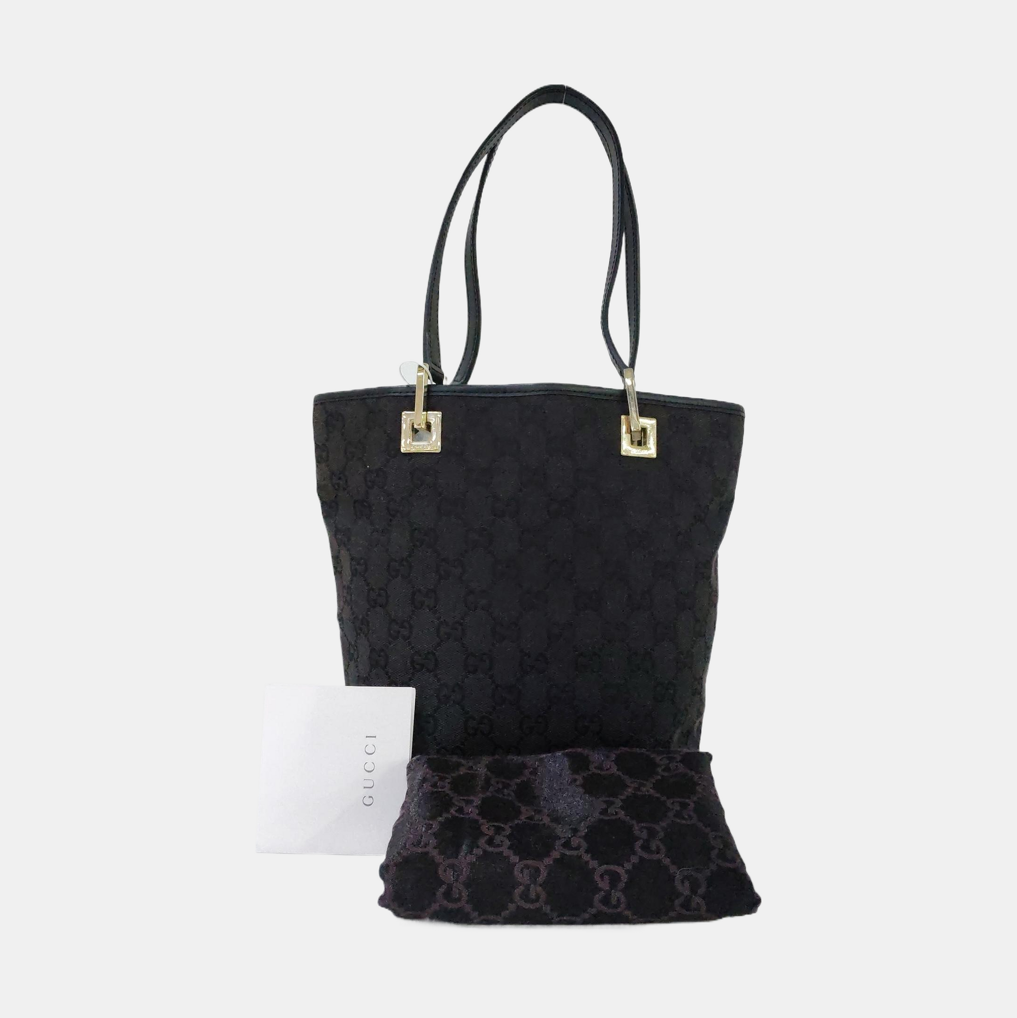 Monogram Canvas Tote Bag Black