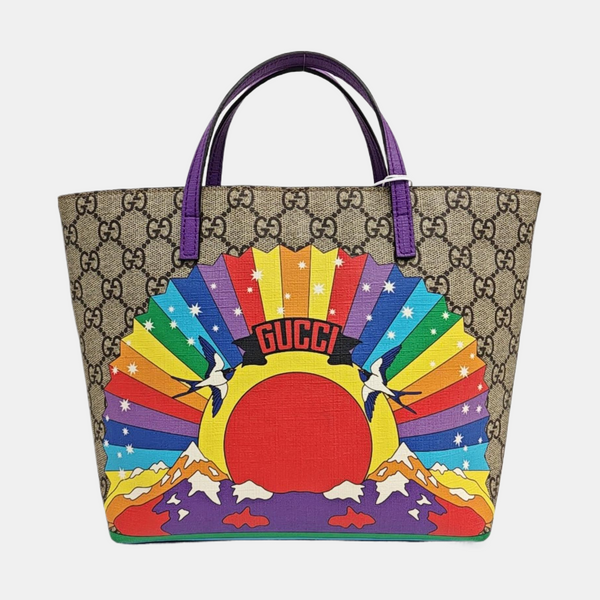 Monogram Coated Canvas Tote Bag Beige