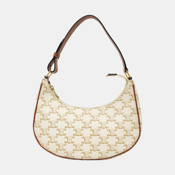 Authenticated pre-owned  AVA Coated Canvas Beige - Top Handle Bag at Looply
