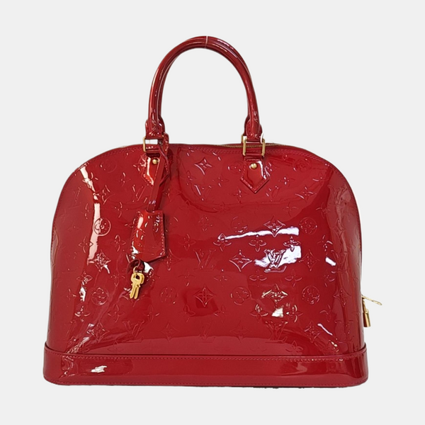 ALMA GM Monogram Patent Leather Red