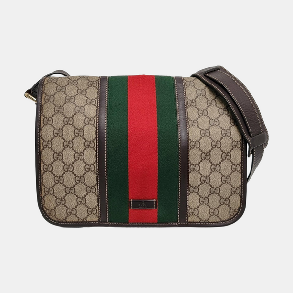 Monogram Coated Canvas Crossbody Bag Beige