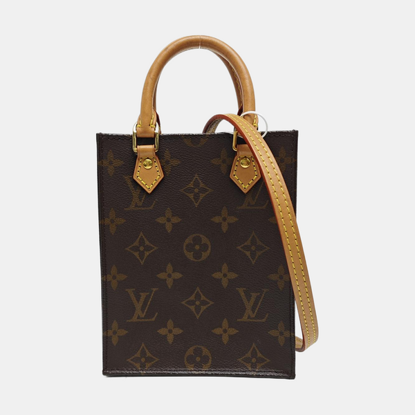 SAC PLAT Mini Monogram Coated Canvas Brown