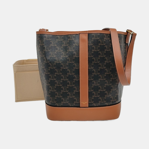 Authenticated pre-owned  TRIOMPHE CANVAS Medium Coated Canvas Brown - Bucket Bag at Looply