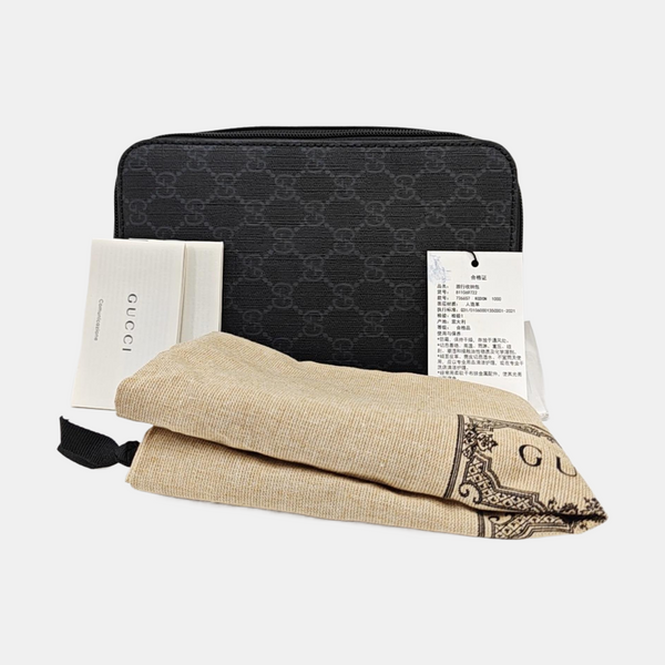 GG Supreme Monogram Coated Canvas Gray