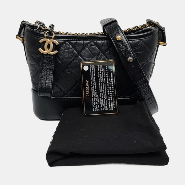 GABRIELLE Small Quilted Calfskin Black