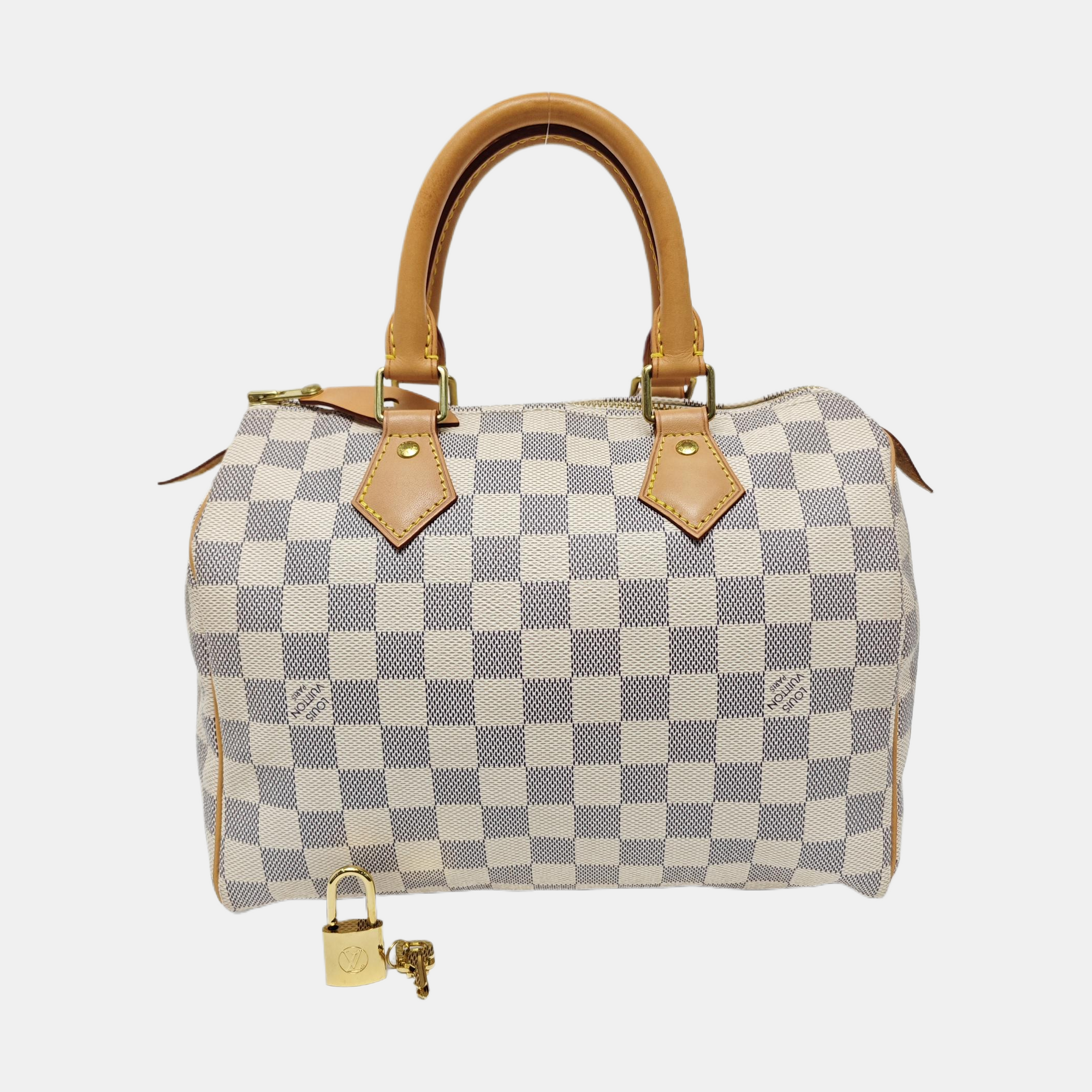 SPEEDY 25 Damier Azur Coated Canvas White