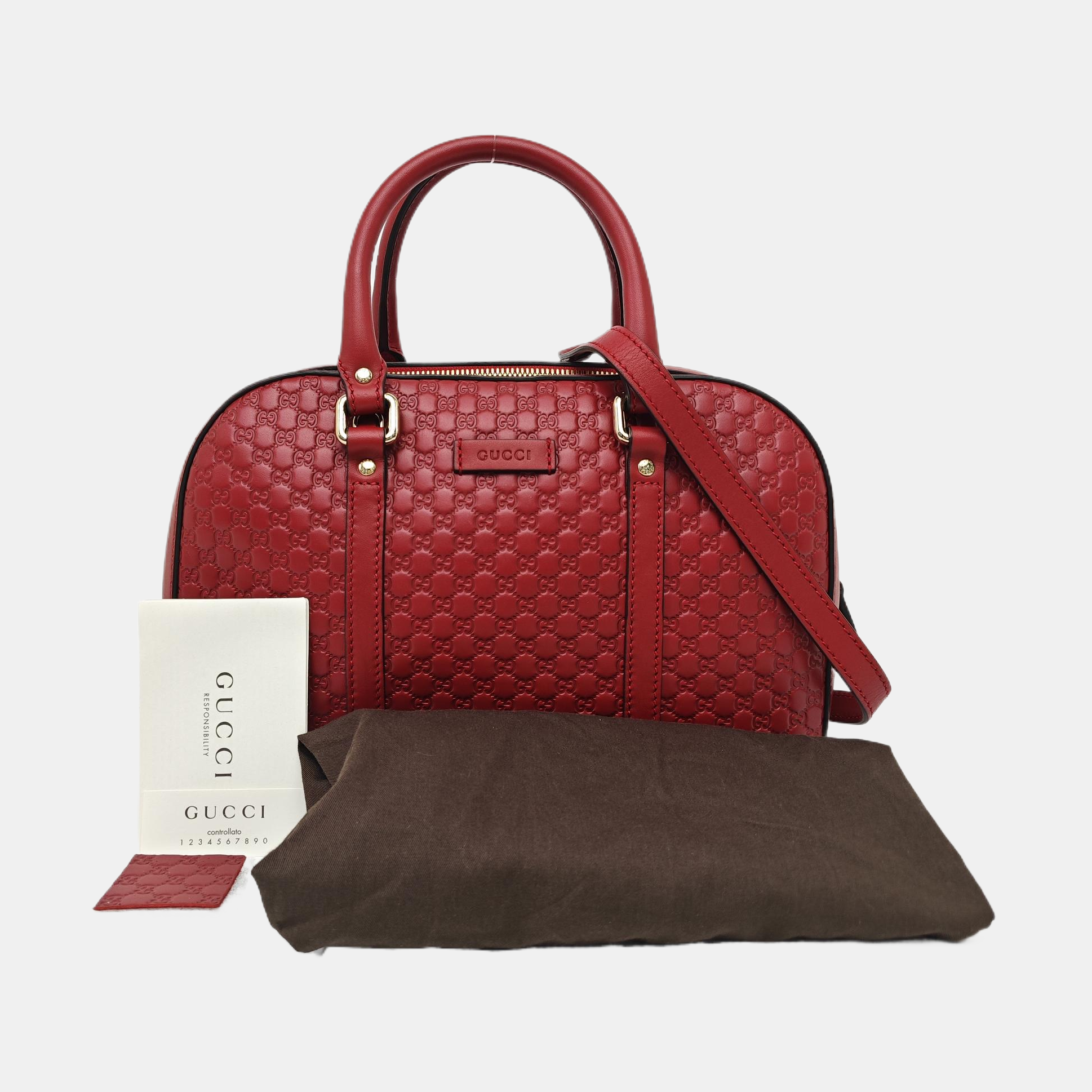 Microguccissima Monogram Calfskin Red
