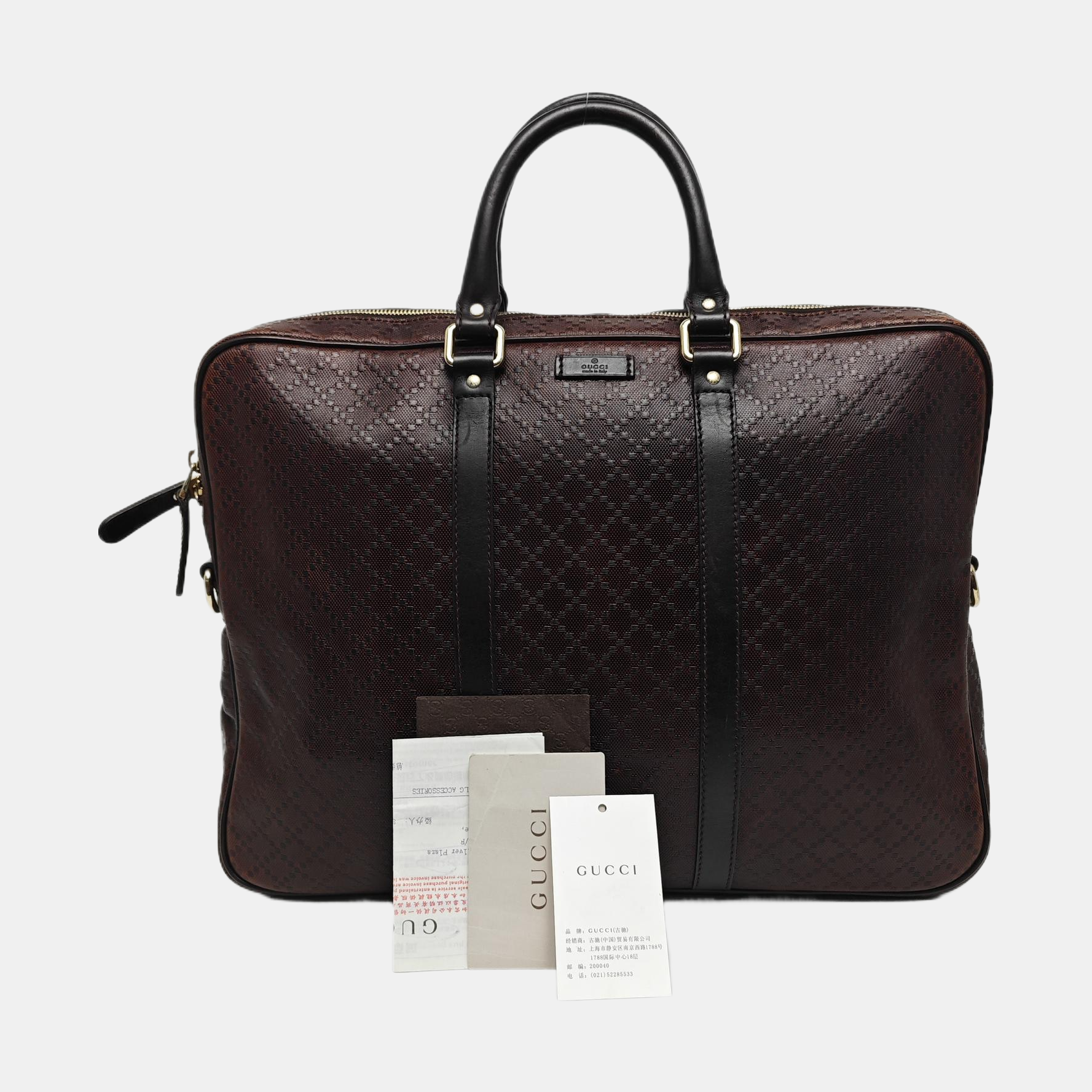 Calfskin Top Handle Bag Brown