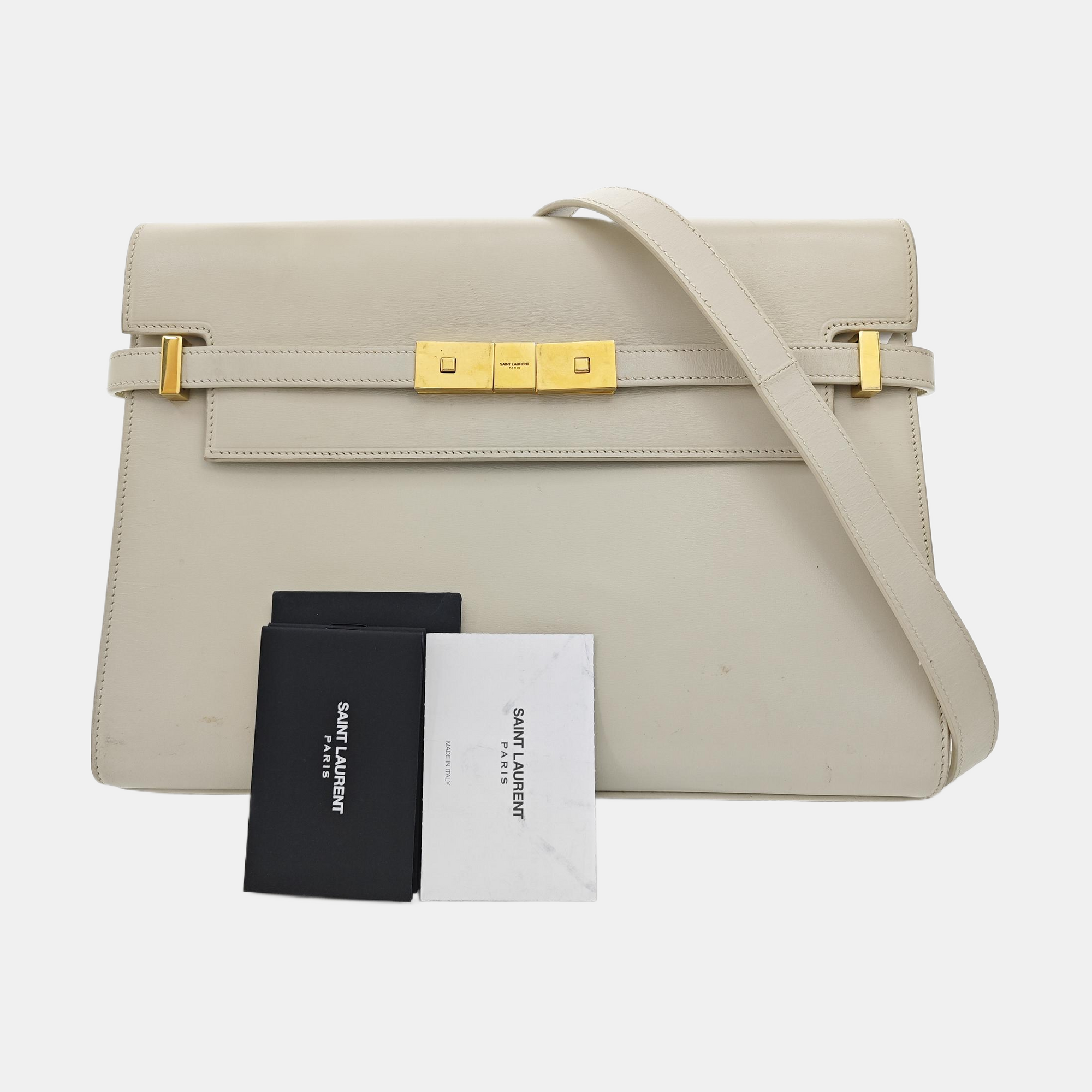 MANHATTAN Medium Calfskin White