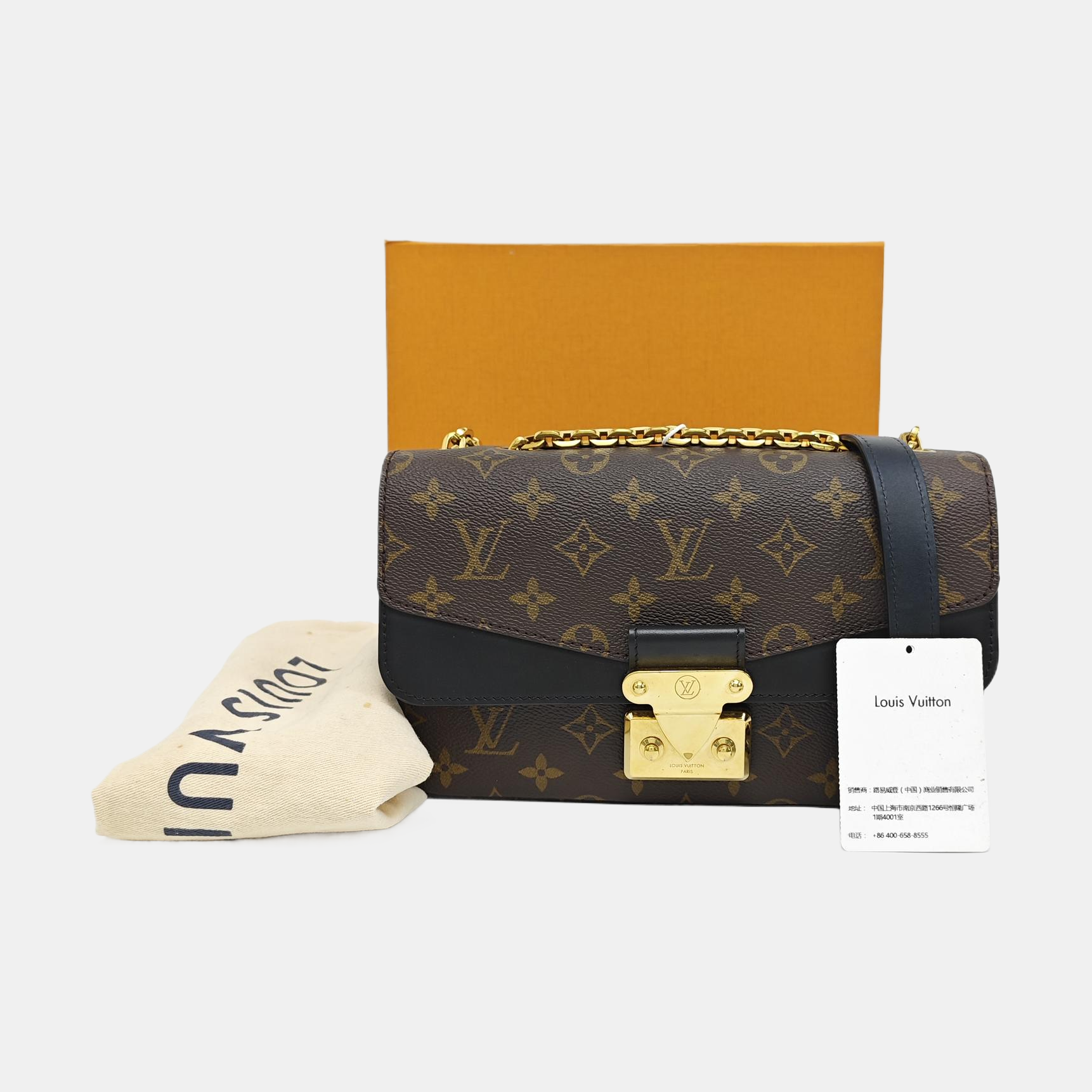 MARCEAU Monogram Coated Canvas Brown