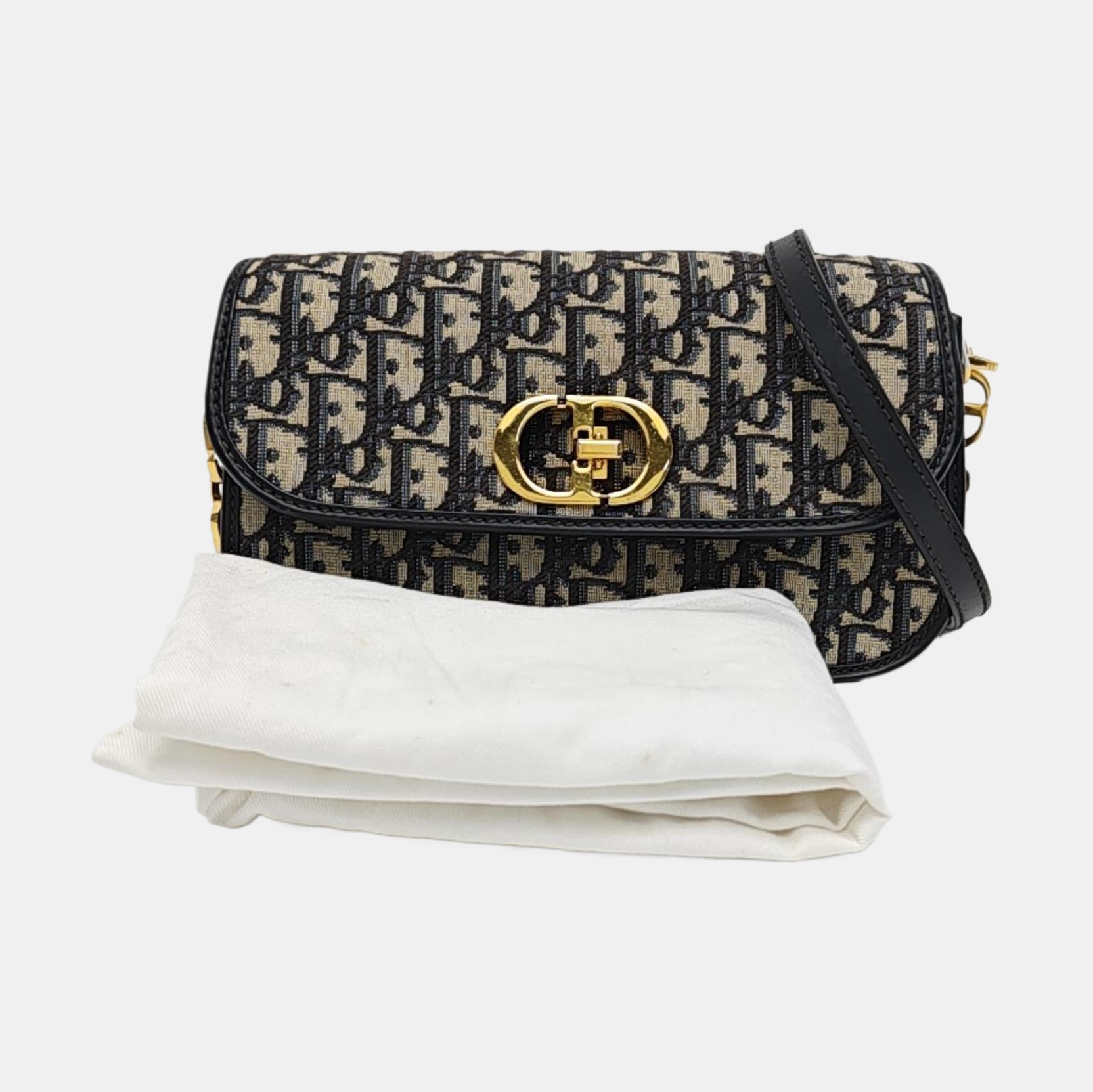 Oblique Canvas Shoulder Bag Blue