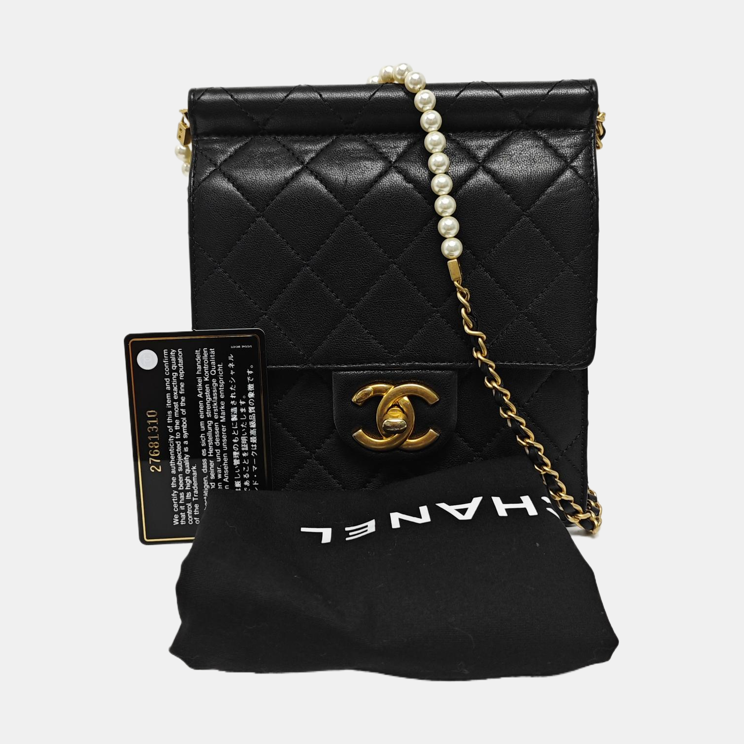 EX FLAP Quilted Calfskin Black