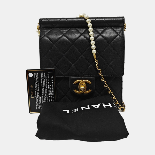 EX FLAP Quilted Calfskin Black