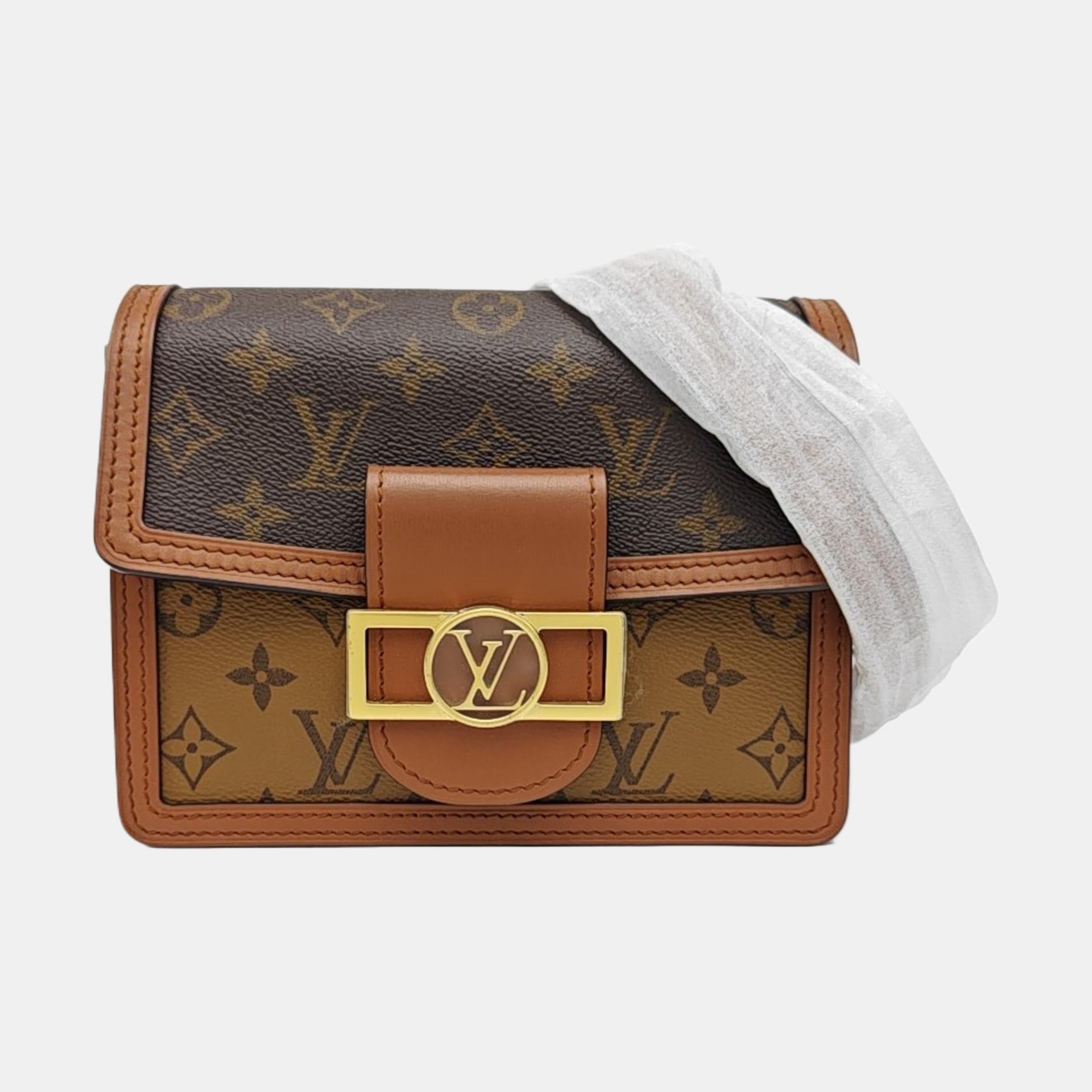 DAUPHINE Mini Monogram Coated Canvas Brown