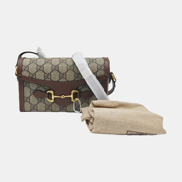 Horsebit 1955 Mini Monogram Coated Canvas Beige