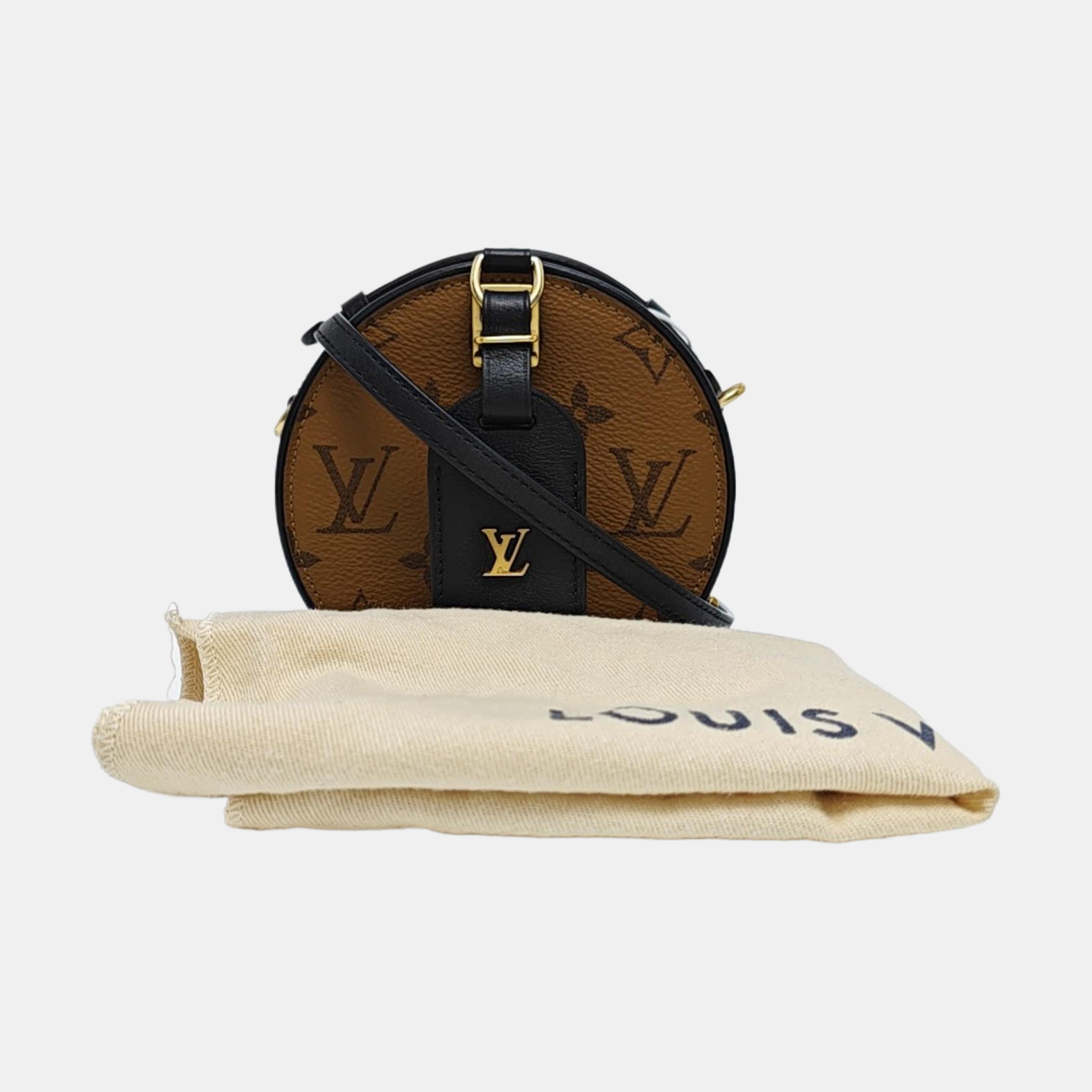 BOITE CHAPEAU Mini Monogram Coated Canvas Brown