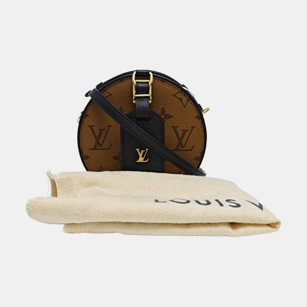 BOITE CHAPEAU Mini Monogram Coated Canvas Brown