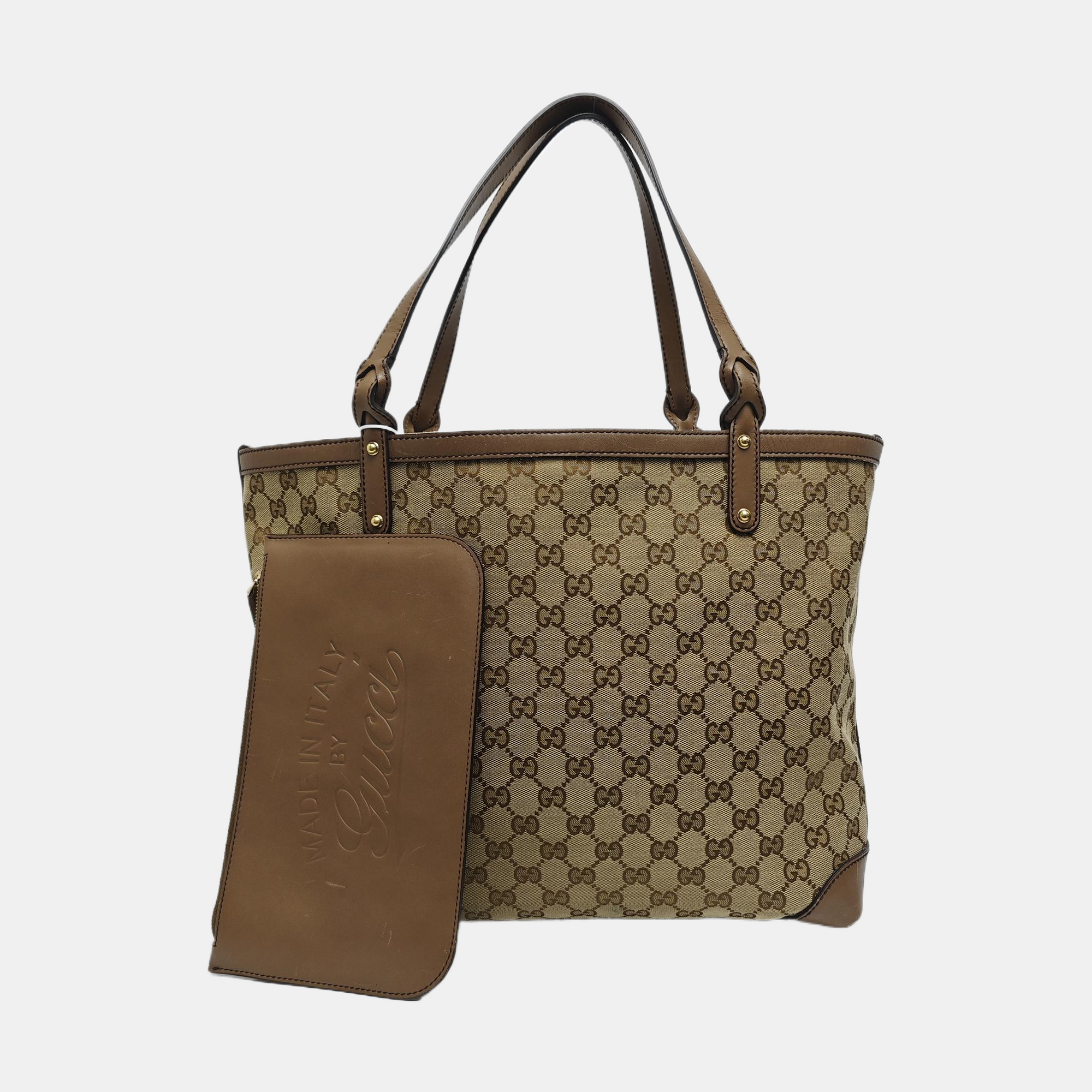 Monogram Canvas Tote Bag Brown