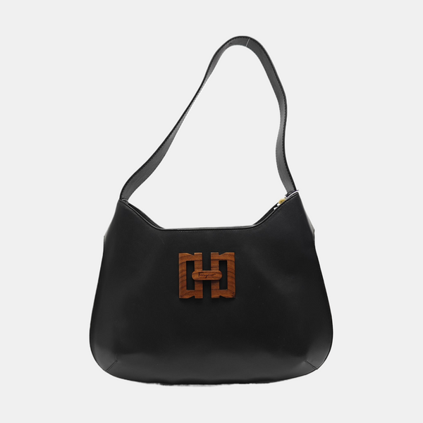 Calfskin Shoulder Bag Black