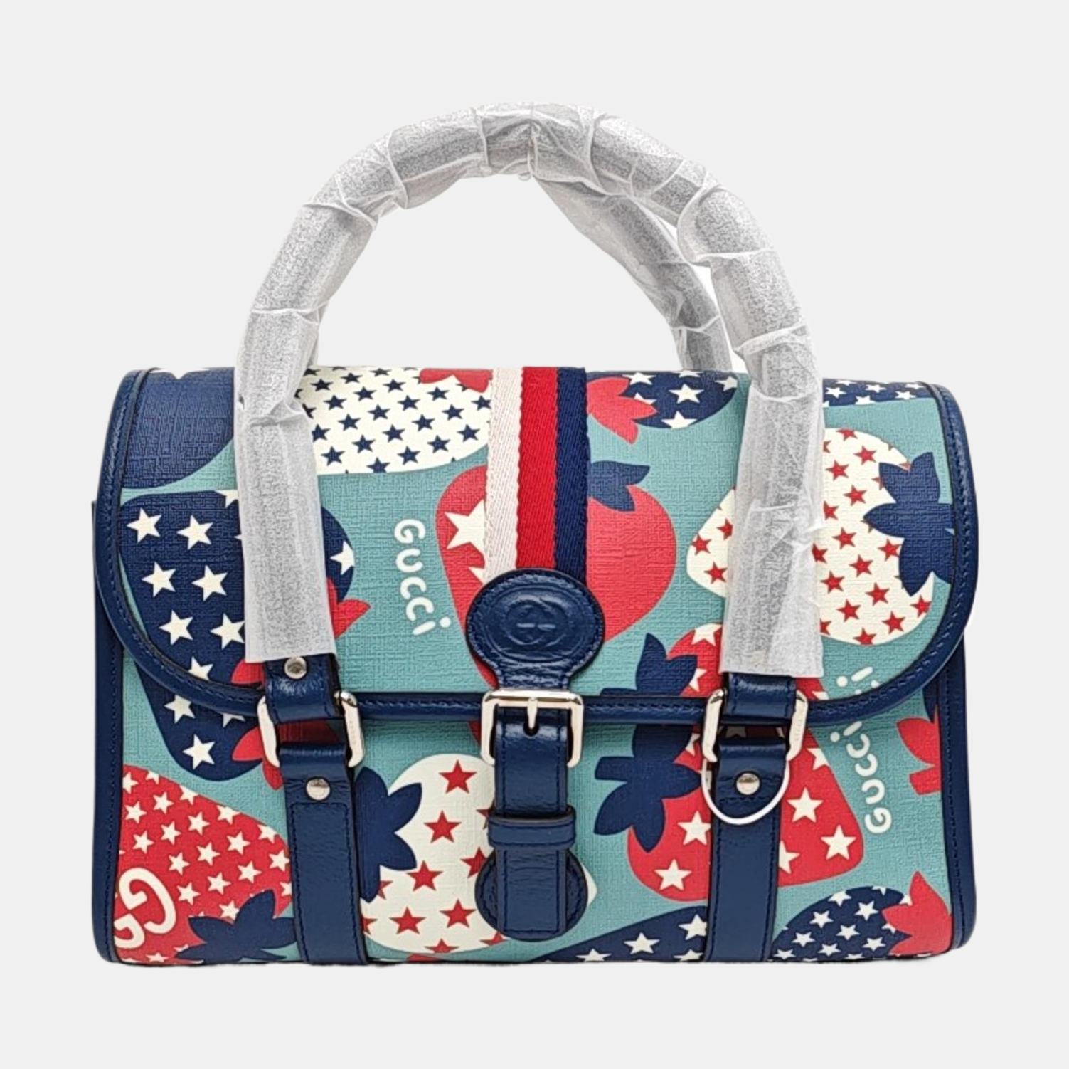 Coated Canvas Top Handle Bag Multicolor