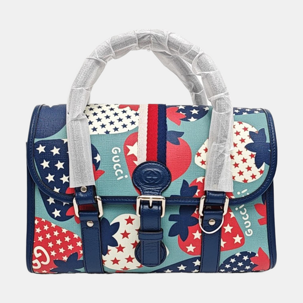 Coated Canvas Top Handle Bag Multicolor