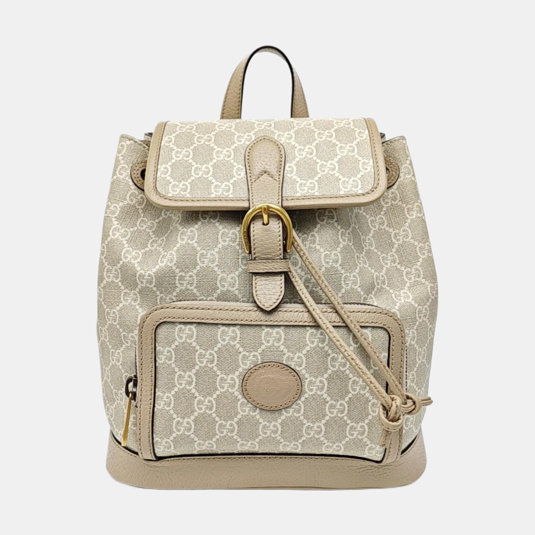 Monogram Coated Canvas Backpack Beige