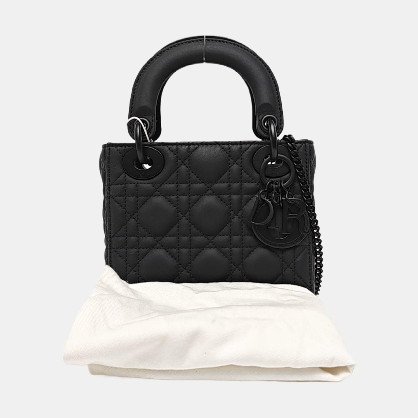 Lady Dior Mini Cannage Calfskin Black