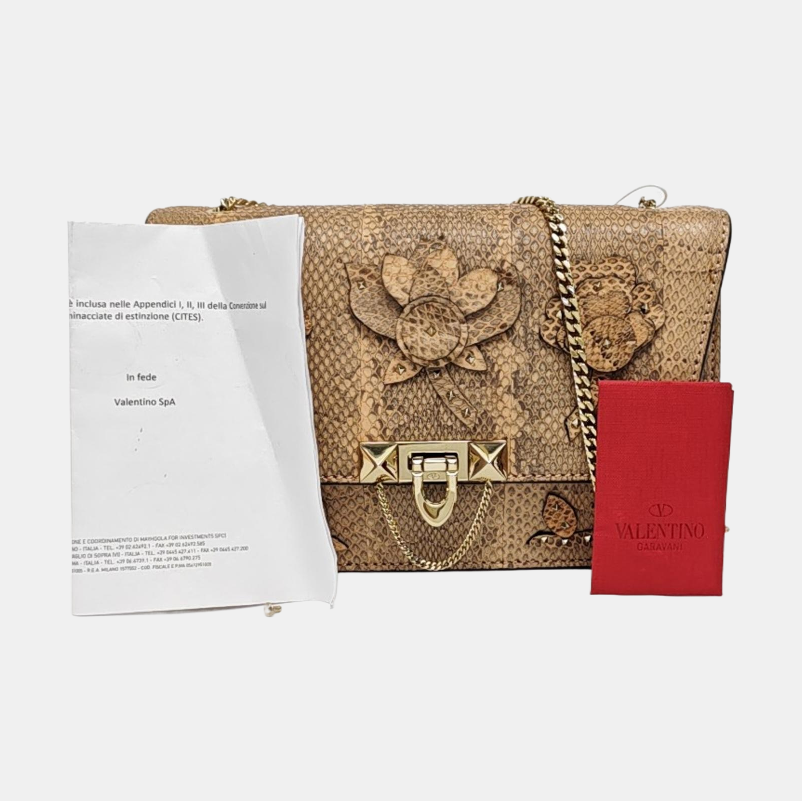Python Crossbody Bag Beige