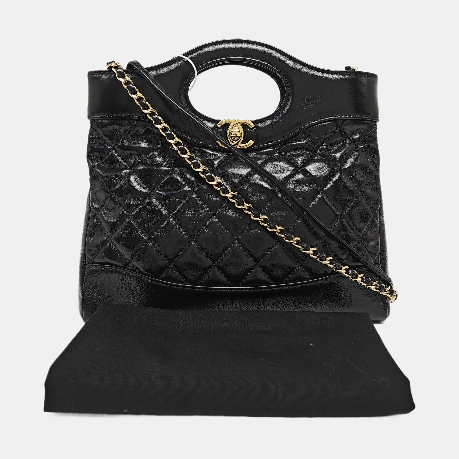 CHANEL 31 Mini Quilted Calfskin Black