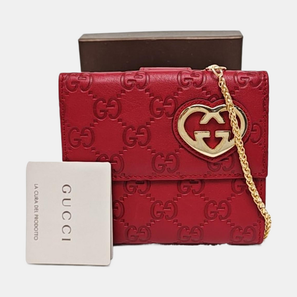 Lovely Monogram Calfskin Red Wallet