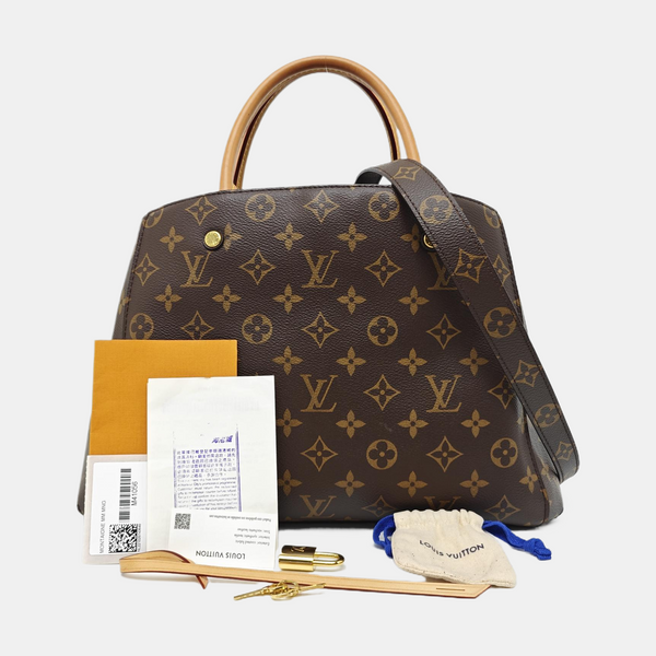MONTAIGNE Monogram Coated Canvas Brown