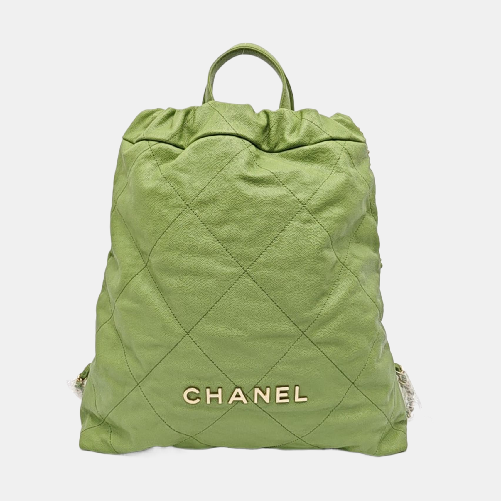 CHANEL 22 Small Quilted Calfskin Green