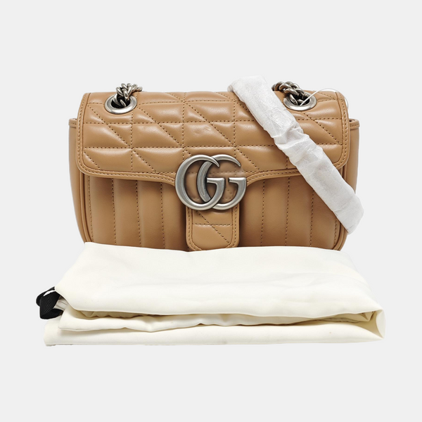 GG Marmont Small Quilted Calfskin Pink